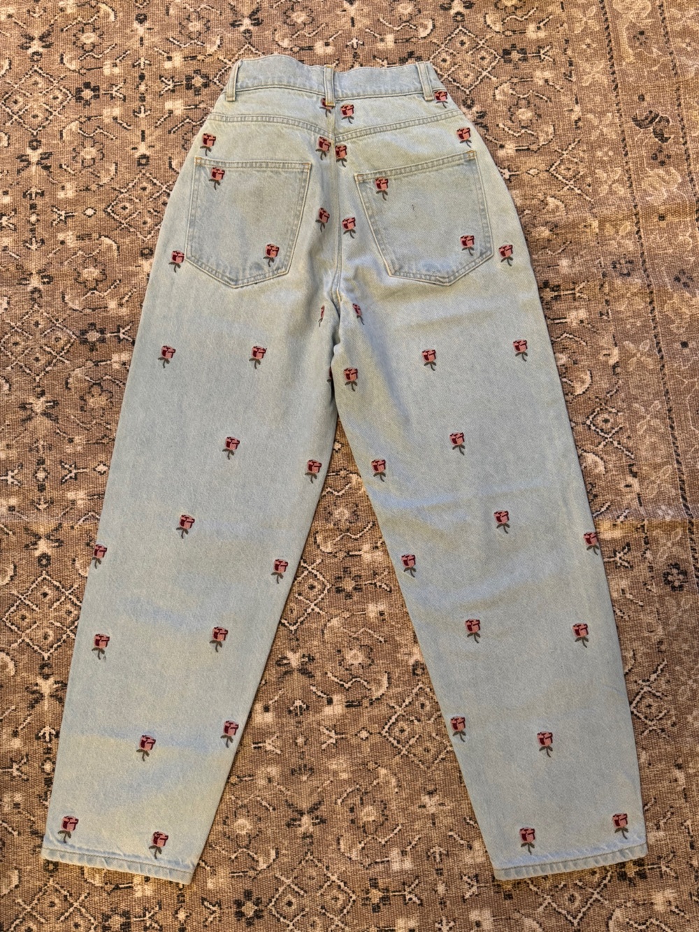 Farm Rio Rose Embroidered Denim Pants - Picture 9 of 15